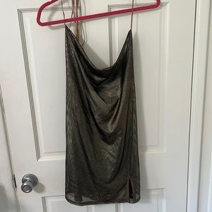 12th Tribe - Gold Metallic Mesh festival dress NEW